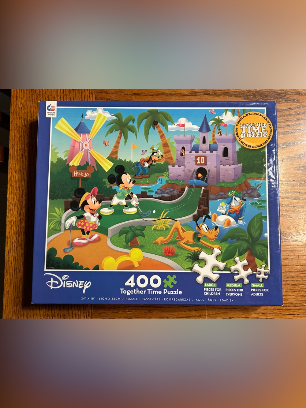 Disney Together Time 400-Piece Puzzle - Blue Box with Colorful Park Scene